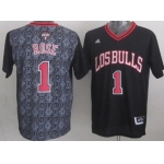 Chicago Bulls #1 Derrick Rose Revolution 30 Swingman 2014 Noche Latina Black Jersey