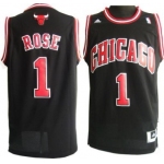 Chicago Bulls #1 Derrick Rose Revolution 30 Swingman Black Jersey