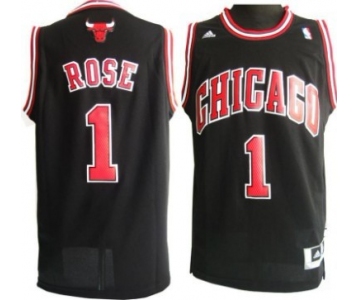 Chicago Bulls #1 Derrick Rose Revolution 30 Swingman Black Jersey