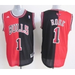 Chicago Bulls #1 Derrick Rose Revolution 30 Swingman Red/Black Two Tone Jersey