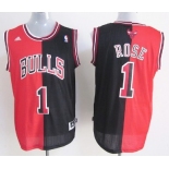 Chicago Bulls #1 Derrick Rose Revolution 30 Swingman Red/Black Two Tone Jersey