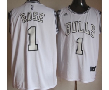 Chicago Bulls #1 Derrick Rose Revolution 30 Swingman White Big Color Jersey