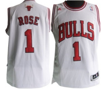 Chicago Bulls #1 Derrick Rose Revolution 30 Swingman White Jersey