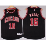 Chicago Bulls #16 Pau Gasol Revolution 30 Swingman 2014 New Black Jersey