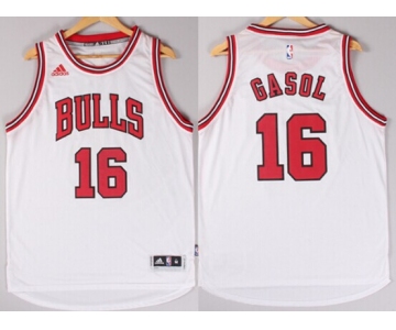 Chicago Bulls #16 Pau Gasol Revolution 30 Swingman 2014 New White Jersey