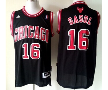 Chicago Bulls #16 Pau Gasol Revolution 30 Swingman Black Jersey