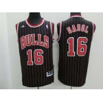 Chicago Bulls #16 Pau Gasol Revolution 30 Swingman Black Pinstripe Jersey