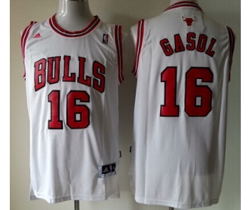 Chicago Bulls #16 Pau Gasol Revolution 30 Swingman White Jersey