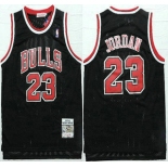 Chicago Bulls #23 Michael Jordan 1997-98 Black Hardwood Classics Soul Swingman Throwback Jersey