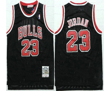 Chicago Bulls #23 Michael Jordan 1997-98 Black Hardwood Classics Soul Swingman Throwback Jersey