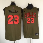 Chicago Bulls #23 Michael Jordan Olive Nike Swingman Jersey