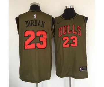 Chicago Bulls #23 Michael Jordan Olive Nike Swingman Jersey