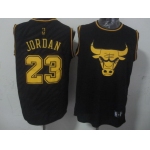 Chicago Bulls #23 Michael Jordan Revolution 30 Swingman 2014 Black With Gold Jersey