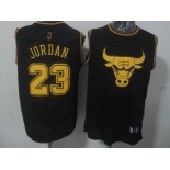 Chicago Bulls #23 Michael Jordan Revolution 30 Swingman 2014 Black With Gold Jersey