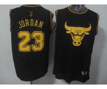 Chicago Bulls #23 Michael Jordan Revolution 30 Swingman 2014 Black With Gold Jersey