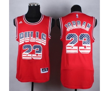 Chicago Bulls #23 Michael Jordan Revolution 30 Swingman 2014 USA Flag Fashion Red Jersey