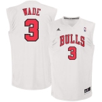 Chicago Bulls 3 Dwayne Wade White Fashion Replica Jersey