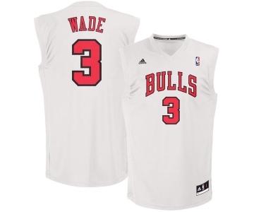 Chicago Bulls 3 Dwayne Wade White Fashion Replica Jersey