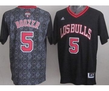 Chicago Bulls #5 Carlos Boozer Revolution 30 Swingman 2014 Noche Latina Black Jersey