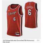 Men Chicago Bulls  #6 Alex Caruso 75th Anniversary Red Edition Swingman Stitched Basketball Jersey