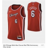 Men Chicago Bulls  #6 Alex Caruso 75th Anniversary Red Edition Swingman Stitched Basketball Jersey