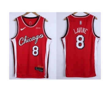 Men Chicago Bulls 8 Zach LaVine 75th Anniversary Red Edition Swingman Stitched Basketball Jersey