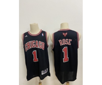 Men's Chicago Bulls #1 Derek Rose Revolution 30 Swingman Black Jersey