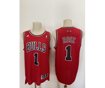 Men's Chicago Bulls #1 Derek Rose Revolution 30 Swingman Red Jersey