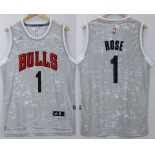 Men's Chicago Bulls #1 Derrick Rose Adidas 2015 Gray City Lights Swingman Jersey