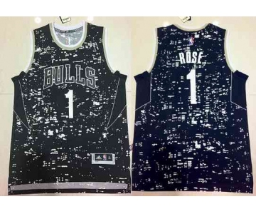 Men's Chicago Bulls #1 Derrick Rose Adidas 2015 Urban Luminous Swingman Jersey