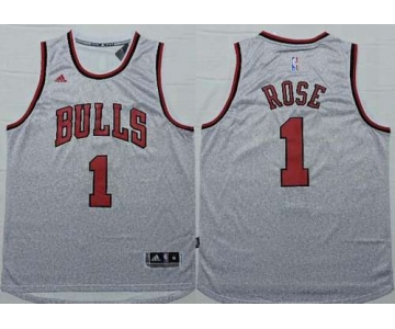 Men's Chicago Bulls #1 Derrick Rose Revolution 30 Swingman 2014 New Gray Jersey