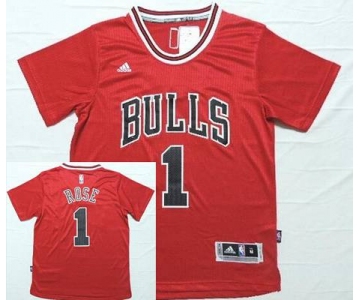 Men's Chicago Bulls #1 Derrick Rose Revolution 30 Swingman 2014 New Red Short-Sleeved Jersey