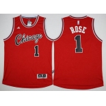 Men's Chicago Bulls #1 Derrick Rose Revolution 30 Swingman 2015-16 Retro Red Jersey