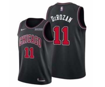 Men's Chicago Bulls #11 DeMar DeRozan Black Edition Swingman Stitched Basketball Jersey