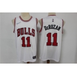 Men's Chicago Bulls #11 DeMar DeRozan White Nike 75th Anniversary Diamond 2021 Stitched Jersey