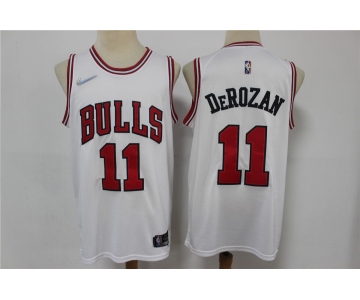 Men's Chicago Bulls #11 DeMar DeRozan White Nike 75th Anniversary Diamond 2021 Stitched Jersey