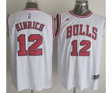 Men's Chicago Bulls #12 Kirk Hinrich Revolution 30 Swingman 2014 New White Jersey