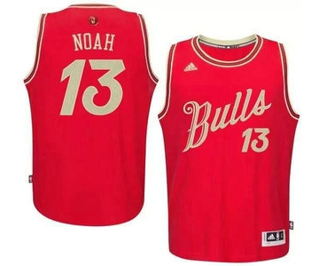 Men's Chicago Bulls #13 Joakim Noah Revolution 30 Swingman 2015 Christmas Day Red Jersey