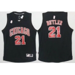 Men's Chicago Bulls #21 Jimmy Butler All Black With Red Stitched NBA Adidas Revolution 30 Swingman Jersey