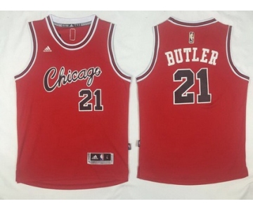 Men's Chicago Bulls #21 Jimmy Butler Revolution 30 Swingman 2015-16 Retro Red Jersey