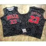 Men's Chicago Bulls #23 Michael Jordan 1996-97 Black Split Hardwood Classics Soul AU Throwback Jersey