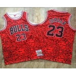 Men's Chicago Bulls #23 Michael Jordan 1996-97 Red Split Hardwood Classics Soul AU Throwback Jersey