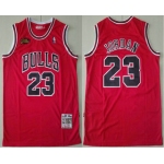 Men's Chicago Bulls #23 Michael Jordan 1997-98 Red Final Patch Hardwood Classics Soul Swingman Throwback Jersey