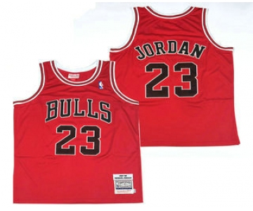 Men's Chicago Bulls #23 Michael Jordan 1997-98 Red Hardwood Classics Soul AU Throwback Jersey