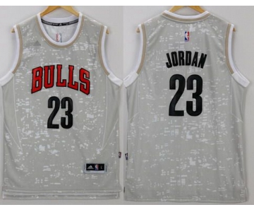 Men's Chicago Bulls #23 Michael Jordan Adidas 2015 Gray City Lights Swingman Jersey