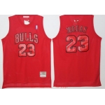 Men's Chicago Bulls #23 Michael Jordan All Red Hardwood Classics Soul Swingman Throwback Jersey