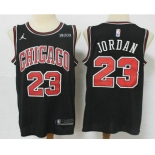 Men's Chicago Bulls #23 Michael Jordan Black 2021 Brand Jordan Swingman Stitched NBA Jersey With Sponsor Logo