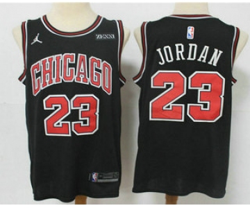 Men's Chicago Bulls #23 Michael Jordan Black 2021 Brand Jordan Swingman Stitched NBA Jersey With Sponsor Logo