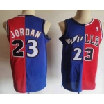 Men's Chicago Bulls #23 Michael Jordan Blue Red Two Tone Stitched Hardwood Classic Swingman Jerseys