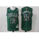 Men's Chicago Bulls #23 Michael Jordan Green Hardwood Classics Soul Swingman Throwback Jersey